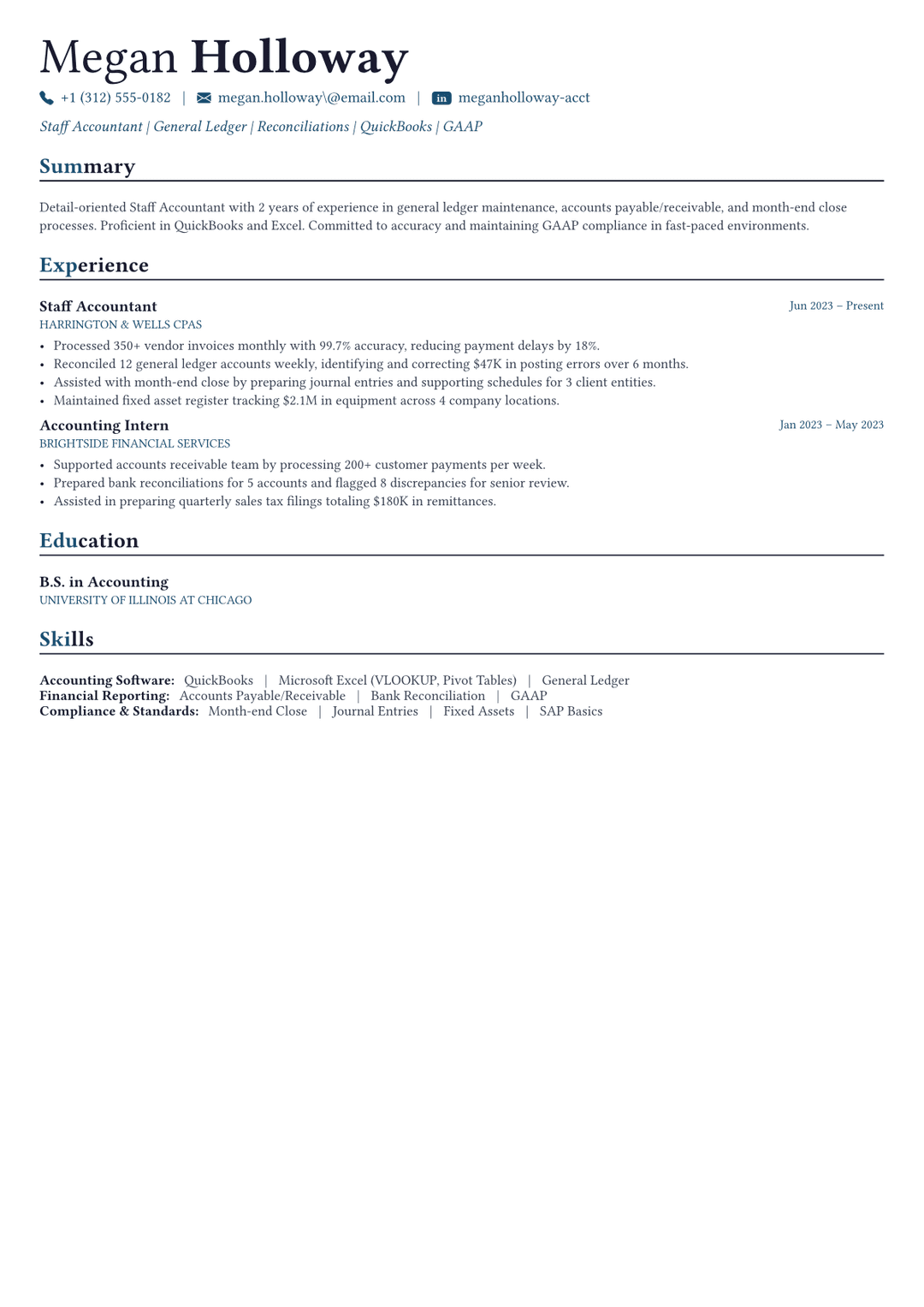 Comptable exemple de CV