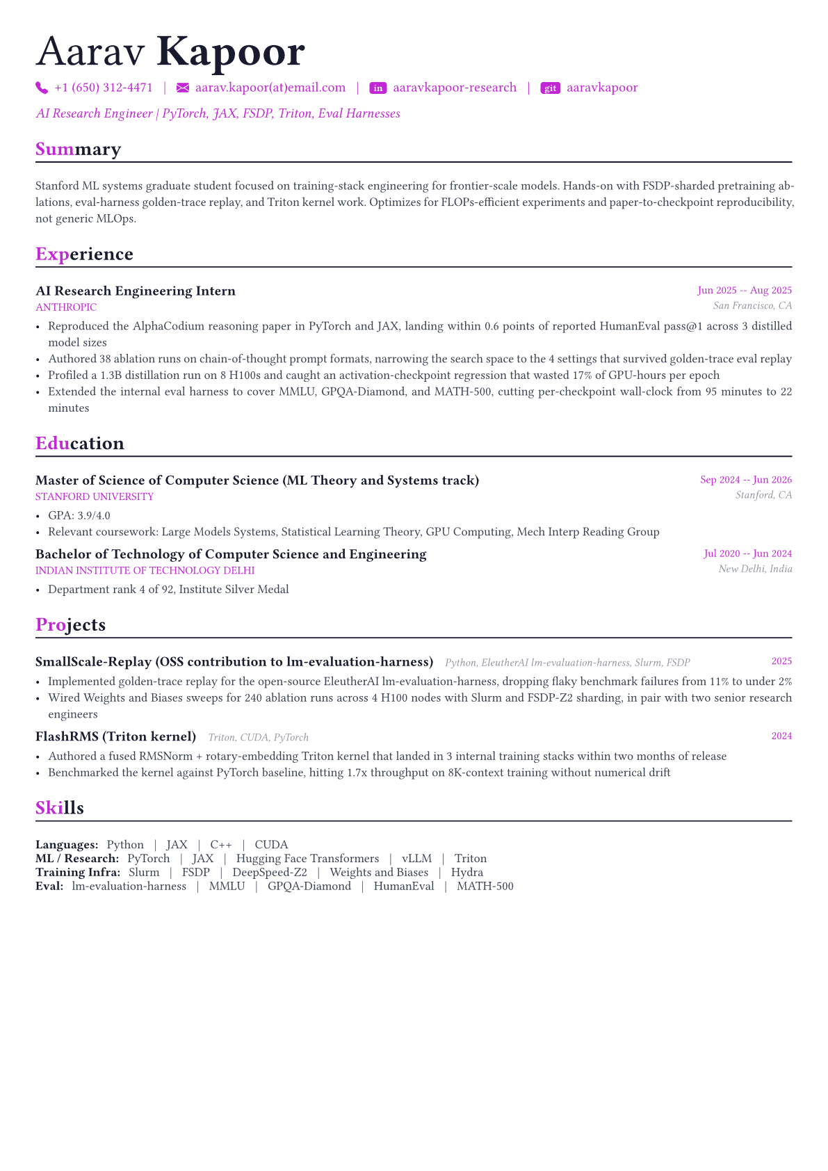 AI Research Engineer resume example