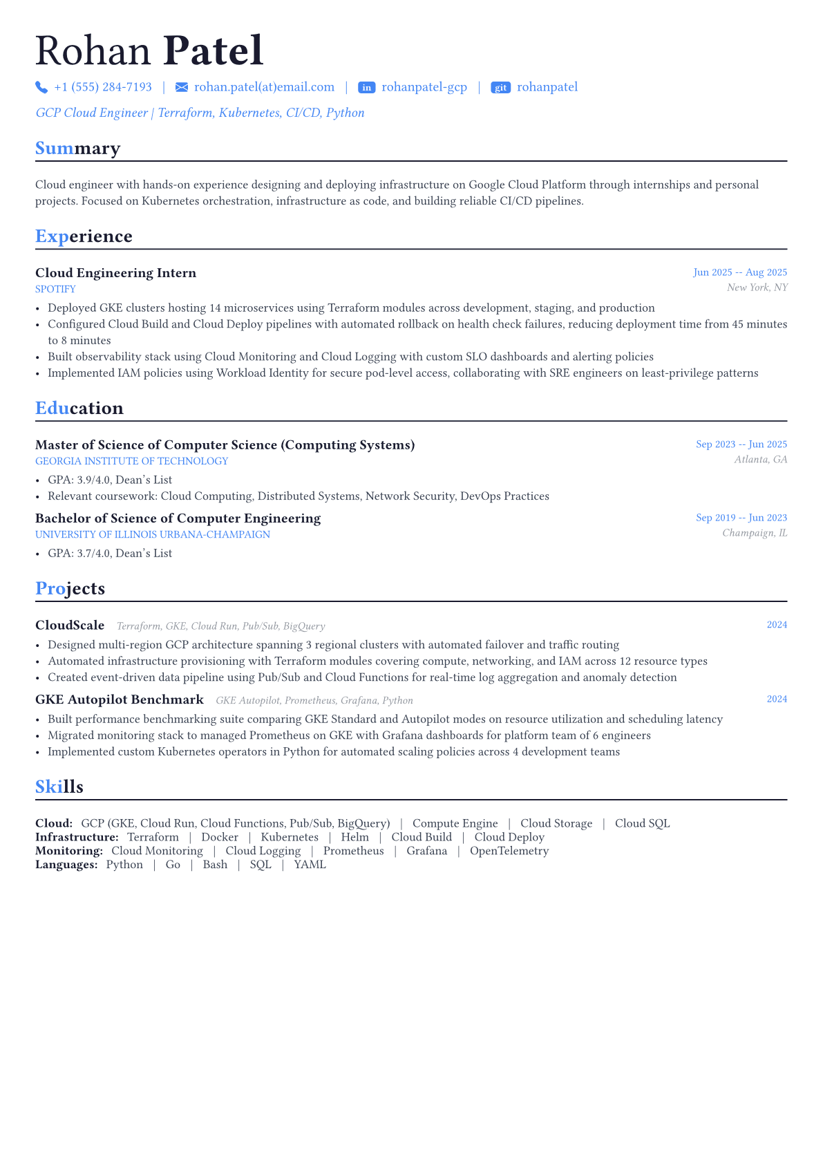 GCP Engineer resume example