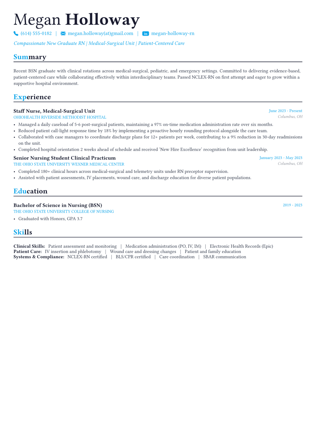 Nurse resume example