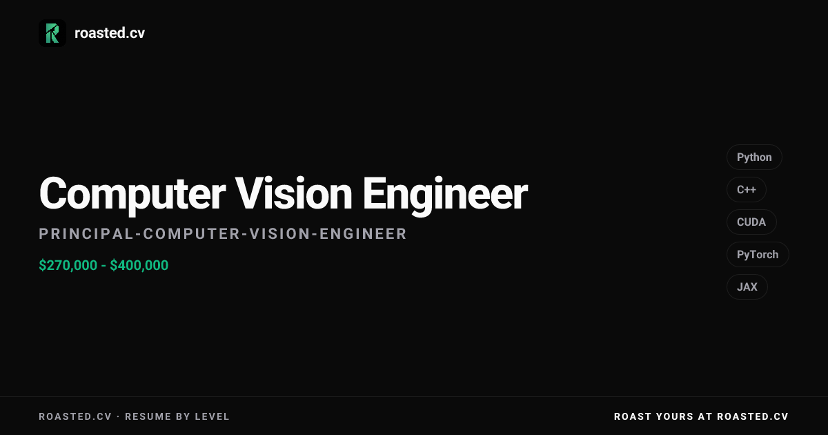 Principal Computer Vision Engineer Resume Example | Free Download ...